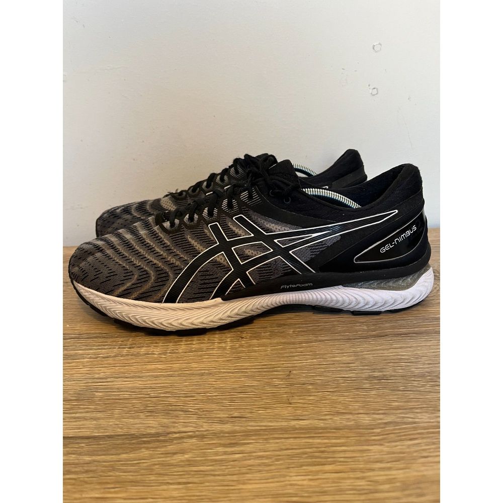 Asics Gel Nimbus 22 Mens Shoes Black White Athletic Running Sneakers Size 12.5 - Picture 4 of 10